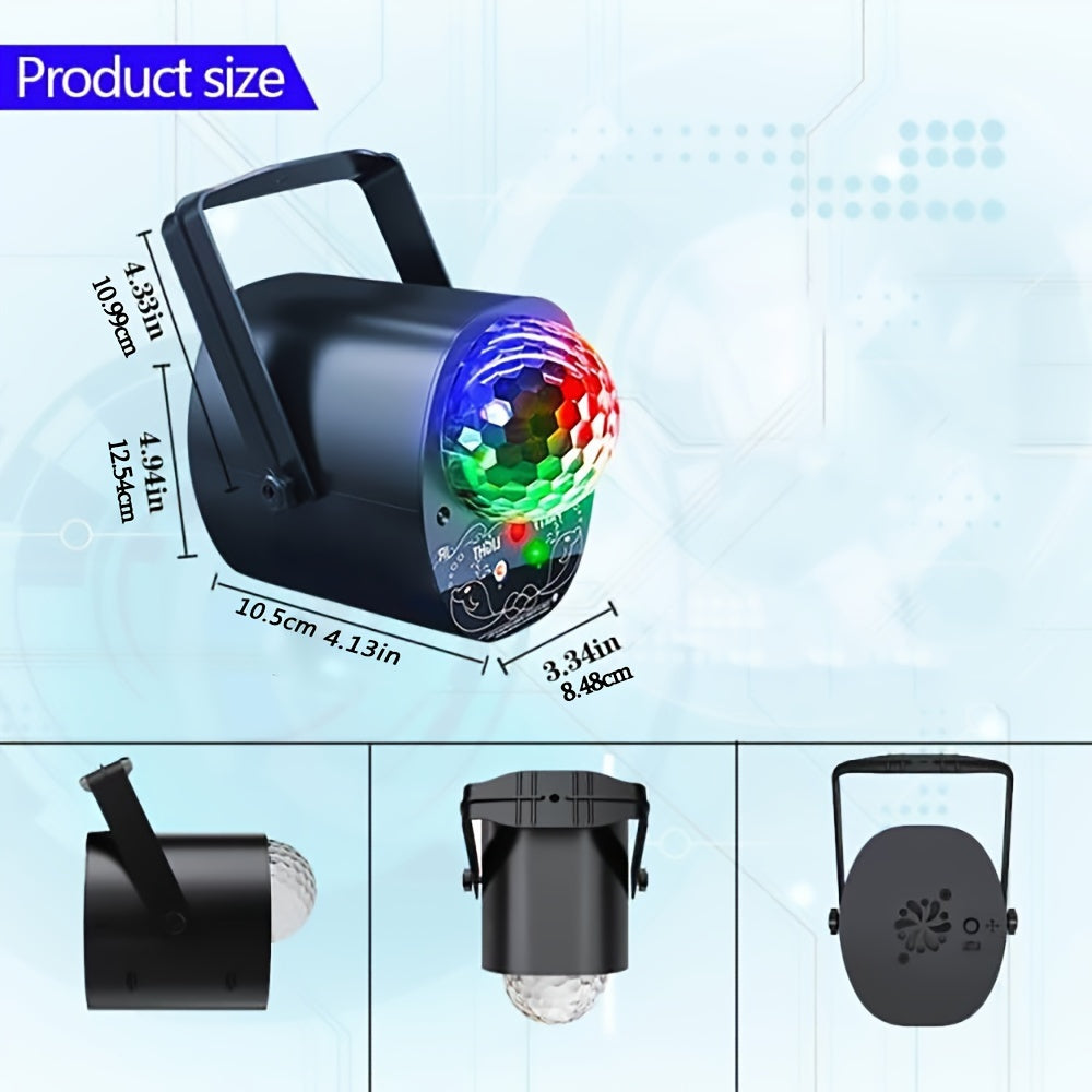 Luz LED Disco Ball 3 en 1 con cable USB de 3 metros, prisma giratorio de colores y control remoto - Decoración de fiesta portátil para hogar, club, eventos, iluminación de eventos, iluminación vibrante, construcción duradera
