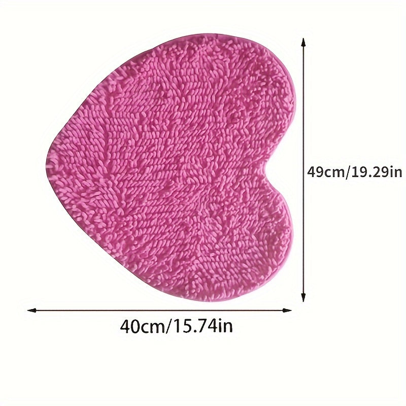 Encantador Alfombra de Chenilla con Corazón de Melocotón - Antideslizante, Suave y Acogedora para Dormitorio, Baño y Decoración de Bodas | Fácil de Limpiar | Regalo Perfecto para San Valentín o Año Nuevo