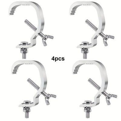 4piezas Ganchos de iluminación de escenario de aluminio y metal - Duraderos de 1.1 a 2 pulgadas de diámetro, no necesitan batería, fáciles de instalar para el montaje profesional de escenario, accesorios de iluminación de escenario | Acabado metálico ele