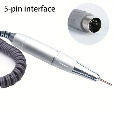 5 Núcleos Manguera Profesional para Taladro de Uñas 35000 RPM, Accesorio para Manicura y Pulido de Uñas con Lima (Plateado)