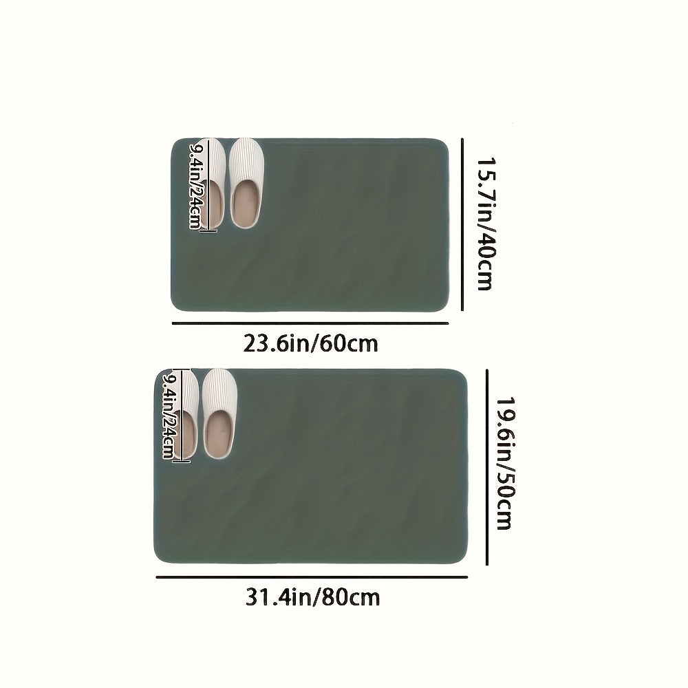 1 alfombra de baño de tierra de diatomeas 3D ultra absorbente, secado rápido, suave de poliéster, ideal para baño, ducha, tina, entrada, decoración de otoño y hogar