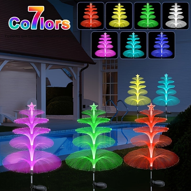 Cadena de luces LED de hadas con energía solar, decoración de jardín al aire libre de 5 niveles, cambio de color, multicolor, perfecta para patio, jardín, Navidad, Halloween, decoración de Año Nuevo.