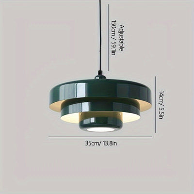 Lámpara colgante semirecargable] Estilo cremoso elegante, lámpara de techo de varios niveles, acabado naranja brillante, luz colgante de metal con centro iluminado para sala, cocina, dormitorio, estudio - Art Deco moderno, ahorro de energía con control d