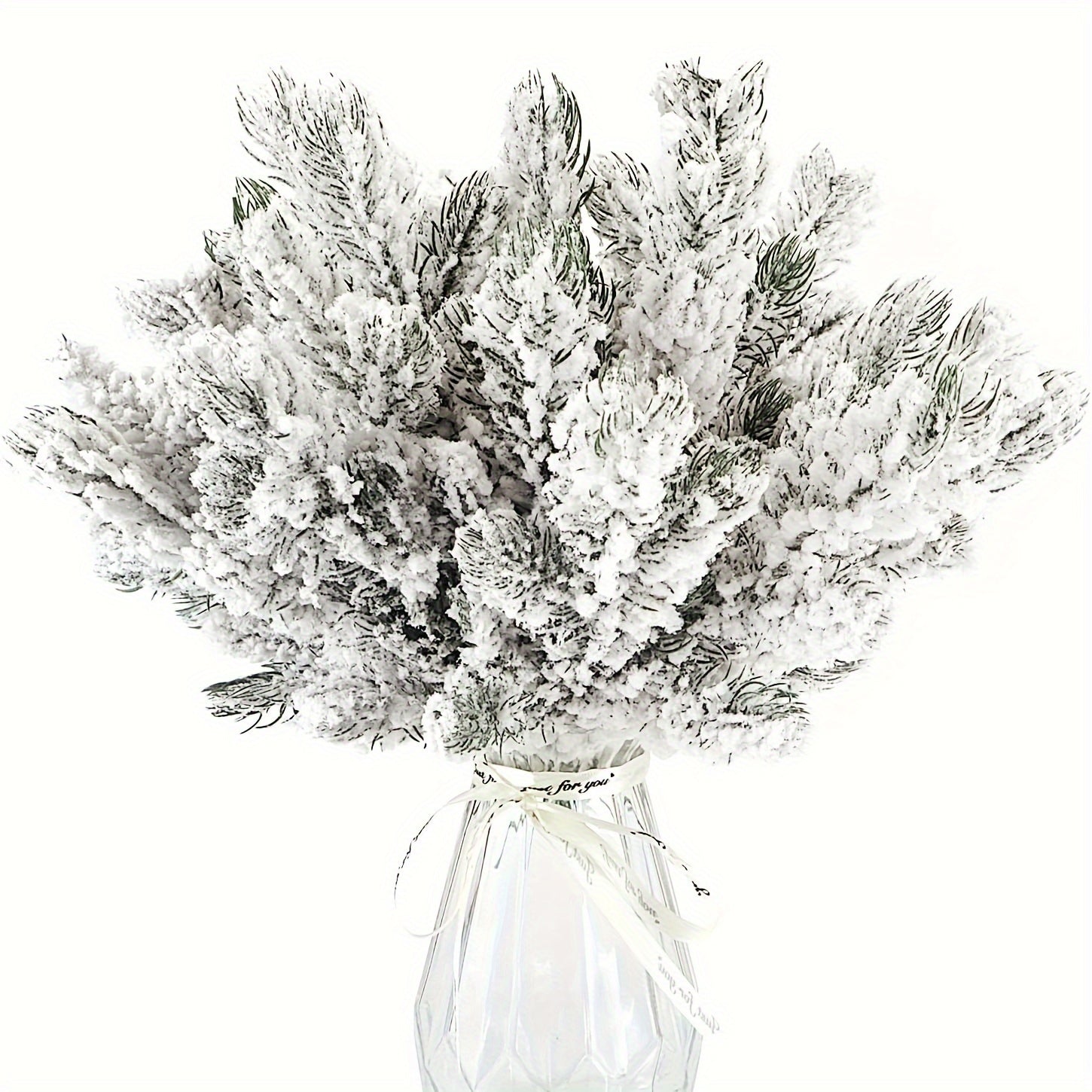Elección popular] 10 ramas artificiales de pino con efecto nevado, ramas de pino falsas con escarcha para árbol de Navidad, coronas, guirnaldas y decoración navideña, ramitas, esprays y manualidades