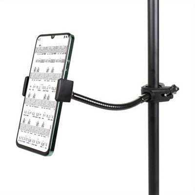 Soporte Ajustable para Teléfono en Soportes de Micrófono - ABS Duradero y Aleación de Aluminio, Rotación 360°, Montaje Sin Herramientas, Portátil Manos Libres para Smartphones (), Adaptador de Clip para Microphone, Accesorios de Actuación, Sujeción Segur