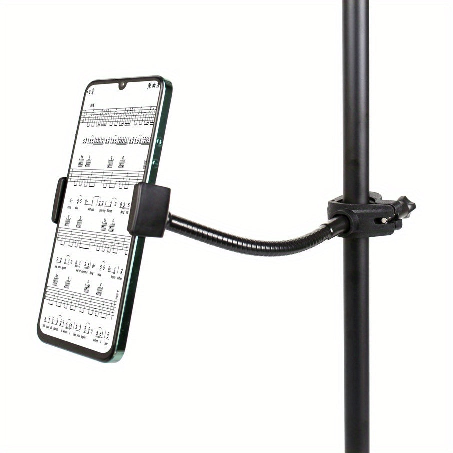 Soporte Ajustable para Teléfono en Soportes de Micrófono - ABS Duradero y Aleación de Aluminio, Rotación 360°, Montaje Sin Herramientas, Portátil Manos Libres para Smartphones (), Adaptador de Clip para Microphone, Accesorios de Actuación, Sujeción Segur