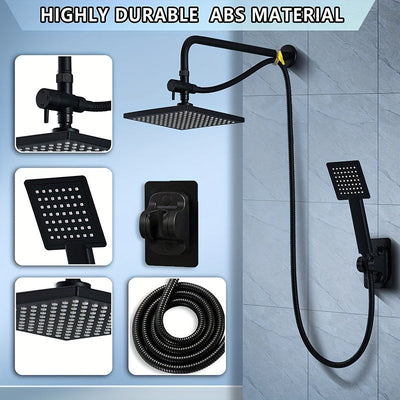 Un conjunto de cabezal de ducha de alto flujo ABS, cabezal de ducha de mano dos en uno, manguera extendida, cabezal de ducha distribuidor de agua de tres vías, cabezal de ducha, accesorios de ducha, decoración de regalo de Navidad/Halloween