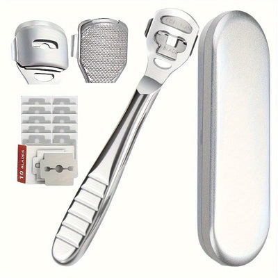 Juego de Herramientas de Pedicura de Acero Inoxidable para el Cuidado de los Pies, Limas Multifuncionales para Piel Muerta, Raspador de Callos, Profesional para Hombres y Mujeres, Lima de Pies Portátil para Piel Muerta