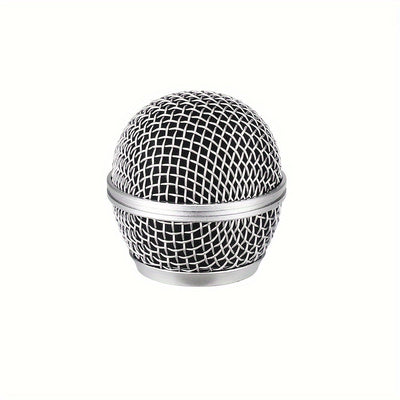 Cabeza de reemplazo de malla metálica para SM58/BETA58/BETA87 de BOMGE - Ventilación de micrófono de mano de hierro duradera para Shure BLX4/PGX4/QLXD4/SLX4/ULXD4, no necesita batería, equipo de audio profesional, acabado metálico elegante, construcción