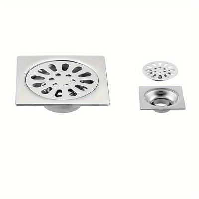 Desagüe de Ducha y Suelo para Baño de Acero Inoxidable de Doble Uso - Recolector de Cabello Desmontable y Desodorante con Diseño Antioxidación, Filtro Fácil de Limpiar para Baños Modernos