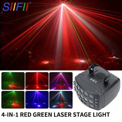 Luces de Efecto DJ para Fiestas, Lámpara Giratoria de Láser Colorida con Ambiente Parpadeante y Control por Voz para Escenario de Discoteca o Bar