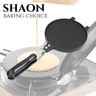 SHAON 1pc Sartén para Waffles de Mango Largo Antiadherente - Resistente a Arañazos y Óxido, Ideal para Cones de Helado DIY, Gofres, Pasteles - Fácil de Limpiar, Adecuado para Cocinas Domésticas y Comerciales, Equipo de Cocina Moderno, Superficie Easyclea