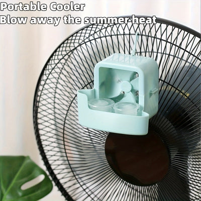 Ventilador portátil con clip para niebla de hielo - Funcionamiento sin batería, cuerpo ligero y duradero de plástico, instalación sin taladro para uso en casa/escritorio/exteriores, diseño blanco elegante, ventilador portátil, mejora del confort en casa,