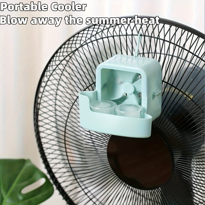 Ventilador portátil con clip para niebla de hielo - Funcionamiento sin batería, cuerpo ligero y duradero de plástico, instalación sin taladro para uso en casa/escritorio/exteriores, diseño blanco elegante, ventilador portátil, mejora del confort en casa,