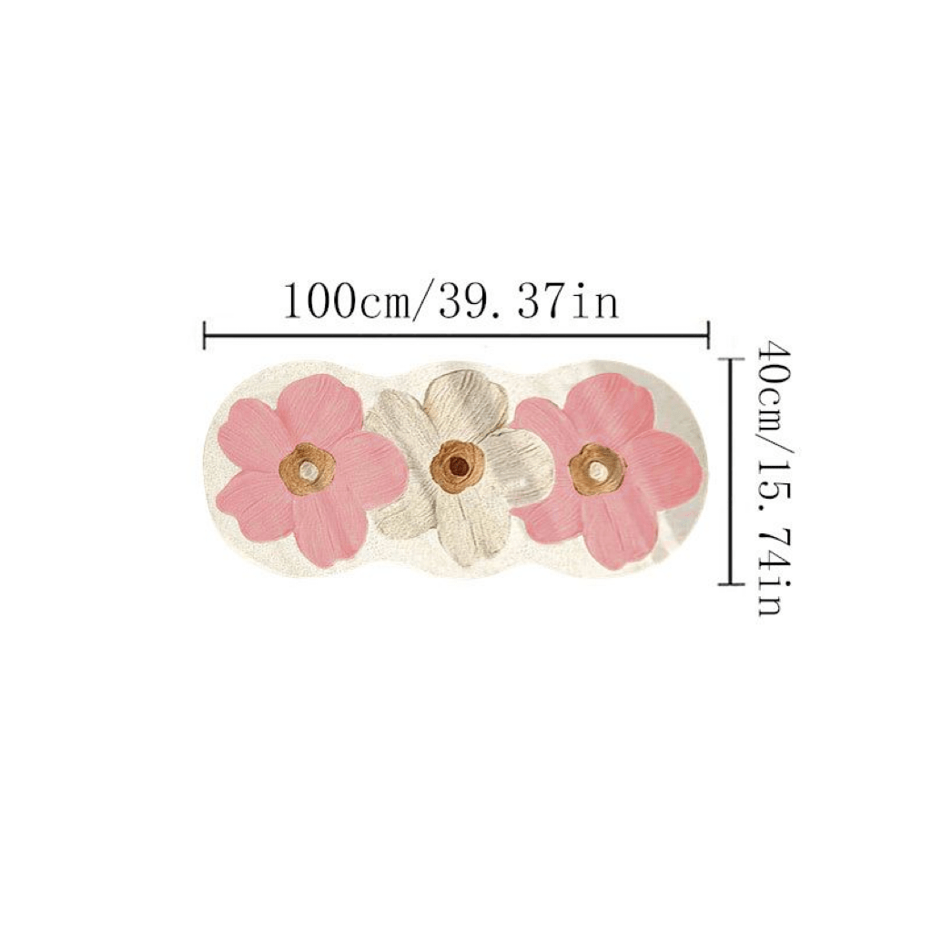 Alfombra floral esponjosa de poliéster, 1000g, 10mm de grosor, para dormitorio, uso en interiores, lavable a máquina, antideslizante, forma irregular