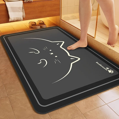 Alfombra de Barro Diatomeas, Alfombrilla para Baño, Tapete Suave y Antideslizante