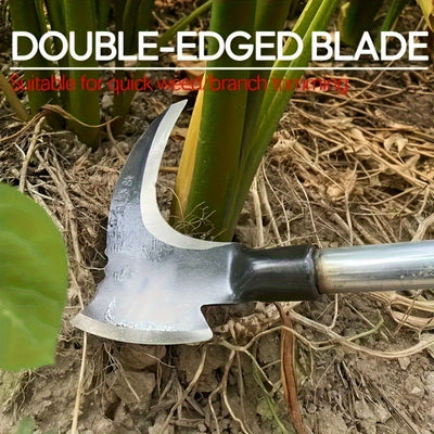 Tool Multifuncional de Acero Aleado de Doble Filo - Sin Necesidad de Energía, Construcción Metálica Duradera para Jardinería, Camping y Deshierbe - Herramienta Esencial para Embellecimiento Exterior (Excluye Mango), Hoja Afilada