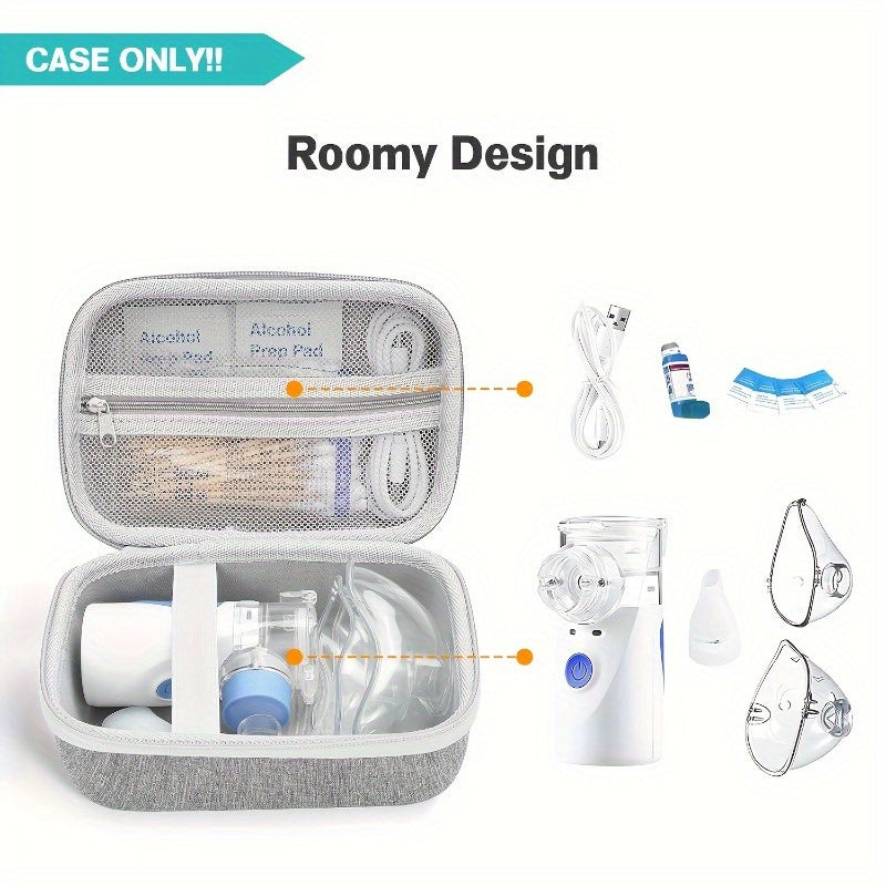 1 estuche de almacenamiento portátil EVA de ProCase para atomizador y humidificador de mano - Resistente, con capa dura protectora, bolsa de viaje con múltiples compartimentos, material de tela, ideal para vapor facial, aspirador de poros, uso en casa y