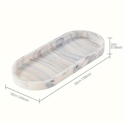 Bandeja de tocador elegante negra de silicón, organizador multifuncional para baño, ideal para exhibir artículos de aseo, perfumes y joyería, con diseños artísticos, accesorio para lavabo, construcción en silicón, decoración y accesorios para baño, bande