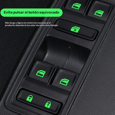 1pc Pegatina Luminosa para Interruptor de Coche, Adhesivo de Plástico Autoadhesivo para Marcadores de Función Interior, Disponible en Verde/Azul/Naranja, Ajuste Universal para Controles de Vehículos