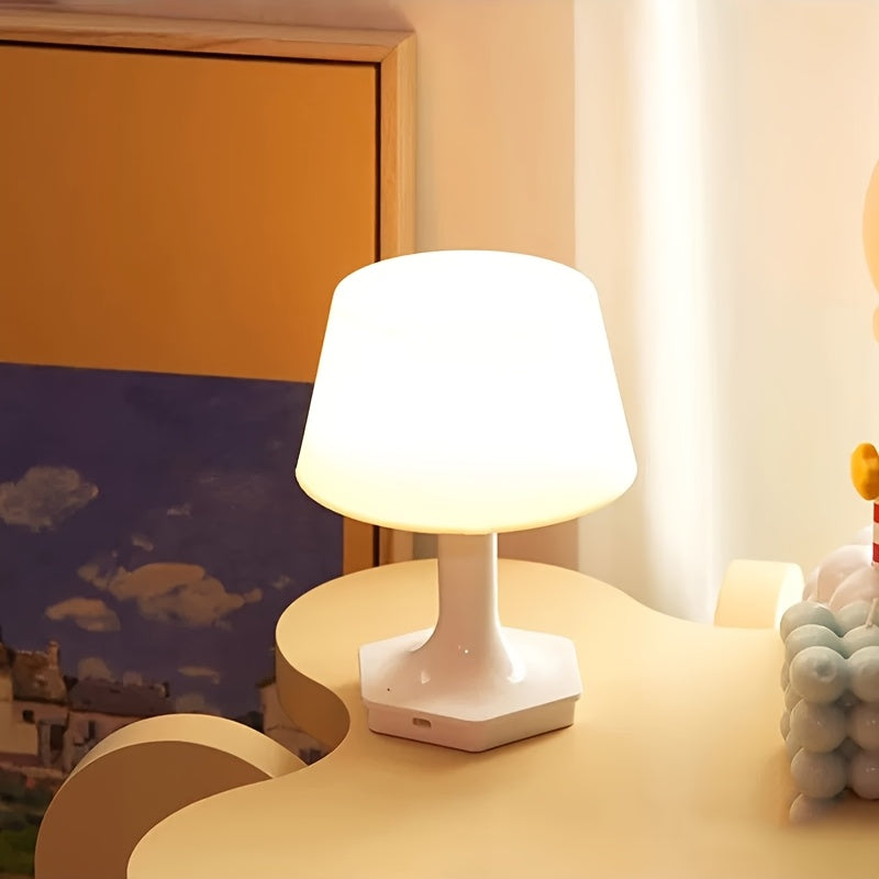 Lámpara de Mesa con Protección para los Ojos LED, Interruptor USB de 2 Colores, Lámpara de Lectura Decorativa para Dormitorio