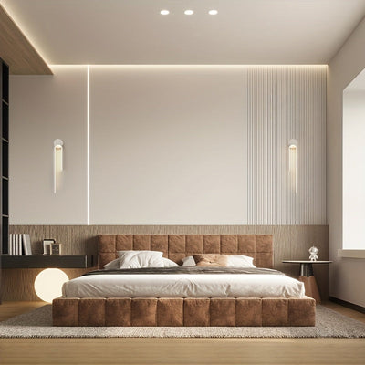 2 piezas de Lámpara LED Blanca Simple para Pared, Artesanía en Metal Pulido, Accesorios de Iluminación Semi-empotrados, Adecuado para Sala de Estar, Comedor, Tocador, Dormitorio