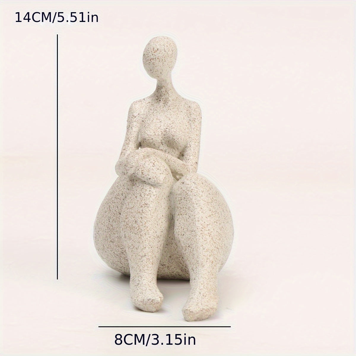 Estatuilla de mujer con curvas de resina y piedra arenisca, adecuada para la decoración de la sala de estar, el dormitorio o el vestíbulo - No requiere electricidad