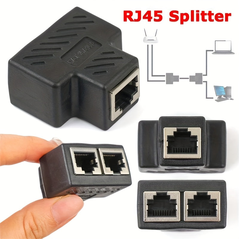 Divisor de red RJ45, conector de red de 2 vías, alimentado por USB, voltaje de funcionamiento ≤36V, extensión de cable de red, sin batería, para uso en hogar y oficina.
