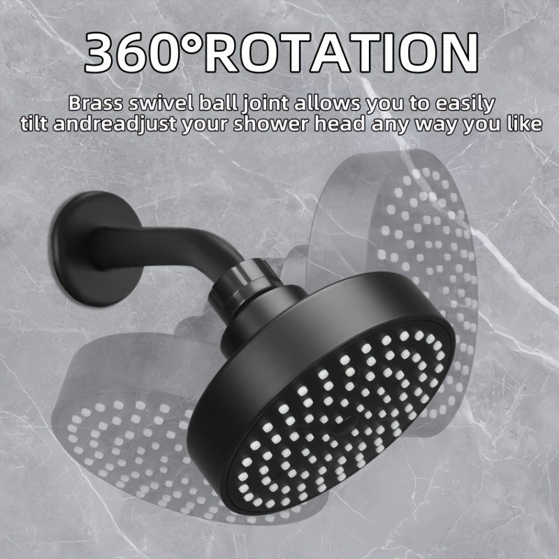 1 cabezal de ducha redondo para montar en la pared - Rociado tipo lluvia de alta presión, fácil instalación con boquillas de goma suave para evitar obstrucciones, suave con el cabello y color beige claro, accesorio esencial para el baño para una experien