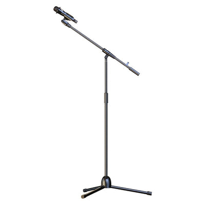 Soporte de micrófono ajustable profesional con sujeción de pinza - Soporte trípode de hierro duradero para transmisión en vivo, grabación, canto, actuaciones en escena - Uso interior/exterior, pies de goma antideslizantes, portátil y resistente, equipo d