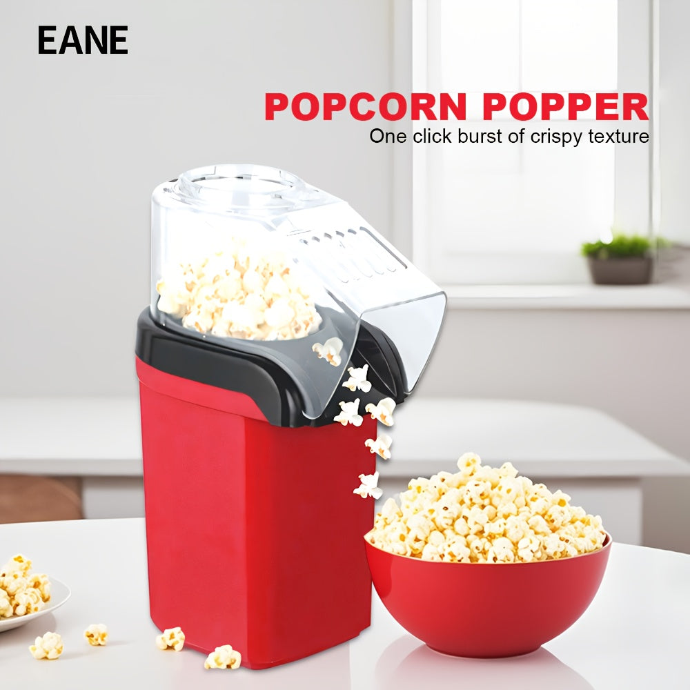 Maquinilla Automática de Palomitas Mini, Calentamiento por Turbina de Aire en Plástico, Eléctrica para Uso Doméstico, Operación con un Toque, Sin Necesidad de Aceite, Compatible con Enchufes US, Alimentación 110-130V - Ideal para Ver Películas y Series