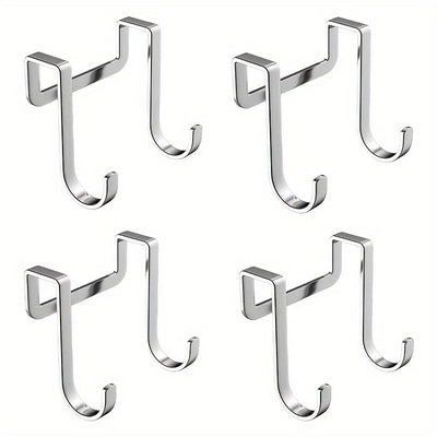 4 ganchos de acero inoxidable, estilo casual, para colgar en pared sin taladro, resistentes al óxido, organizador para cocina, baño o gabinetes