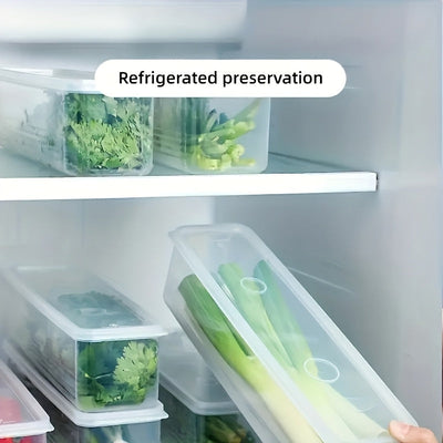 4 recipientes plásticos FreshFit para almacenar alimentos con tapa - Reutilizables, lavables a mano, organizadores de cocina para verduras, hierbas, fideos, huevos - Sin BPA, apilables, seguros para contacto con alimentos