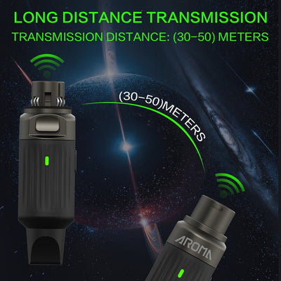 AROMA ARC2 Transmisor Receptor sin varillas Micrófono Dinámico 657~663MHz, Transmisión de Audio Cableado a Inalámbrica con Carga para Escenario y Actuaciones, Solo EE. UU