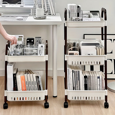 Carrito de Almacenamiento de Plástico Versátil - Impermeable, Organizador Multinivel para Libros, Snacks y Más - Perfecto para el Hogar, la Oficina o el Dormitorio