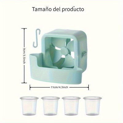 Ventilador portátil con clip para niebla de hielo - Funcionamiento sin batería, cuerpo ligero y duradero de plástico, instalación sin taladro para uso en casa/escritorio/exteriores, diseño blanco elegante, ventilador portátil, mejora del confort en casa,