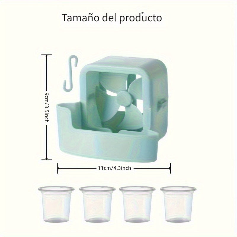 Ventilador portátil con clip para niebla de hielo - Funcionamiento sin batería, cuerpo ligero y duradero de plástico, instalación sin taladro para uso en casa/escritorio/exteriores, diseño blanco elegante, ventilador portátil, mejora del confort en casa,
