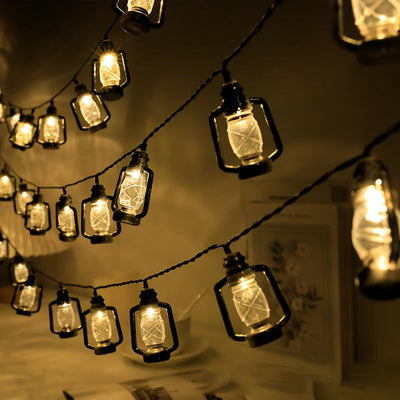 Luces de Cadena de Lámpara de Aceite Vintage con Energía Solar - 20 LED, 16.4ft, Blanco Cálido, 8 Modos de Iluminación, Control Táctil, Iluminación de Ambiente Romántico para Jardín y Camping, Luces Solares Colgantes para Exteriores
