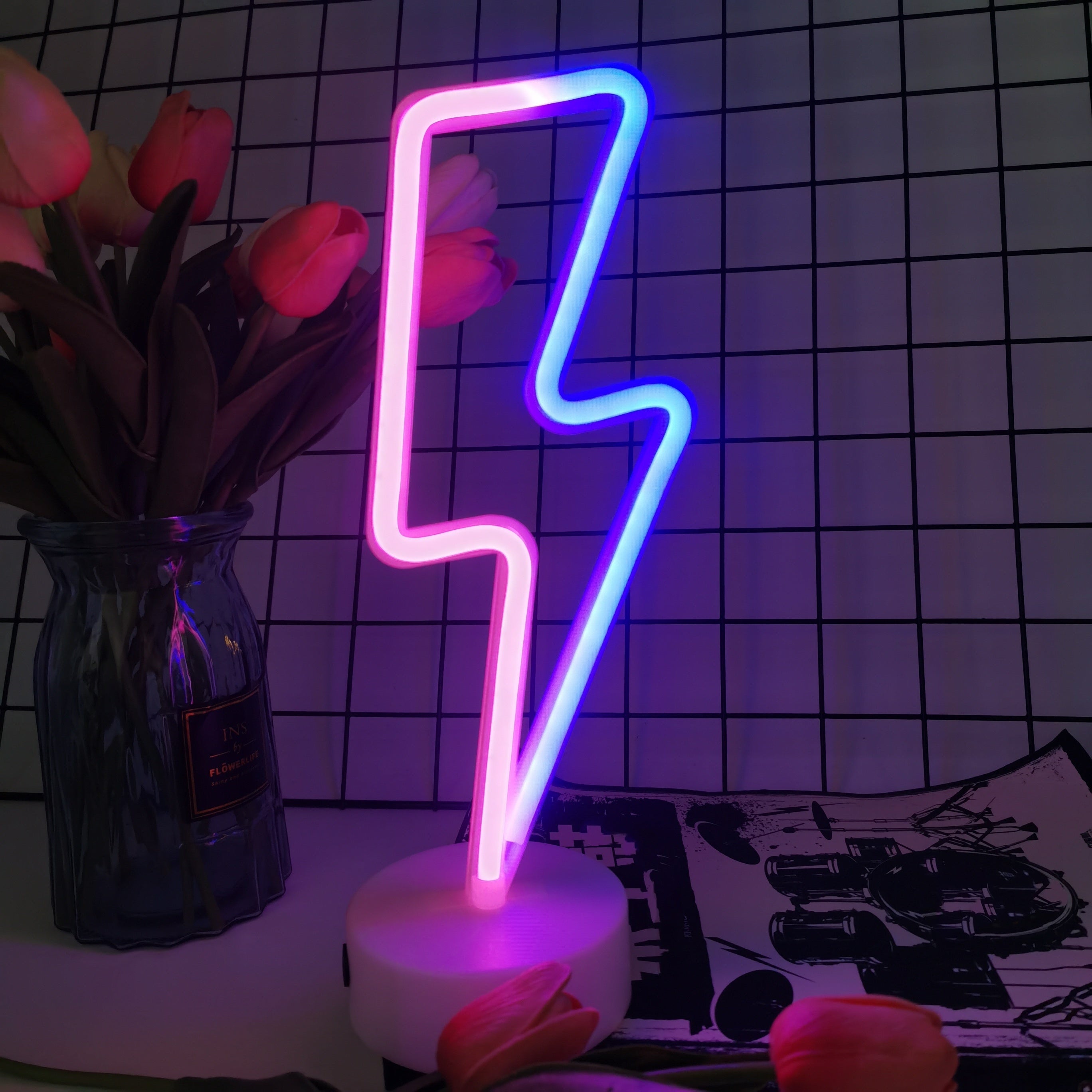 1 pieza, Lámpara de escritorio ambiental decorativa con doble alimentación, USB o batería, adecuada para la decoración de dormitorios de niños y niñas, regalo de cumpleaños de San Valentín y Día de la Madre, suministros para fiestas de bodas (baterías y