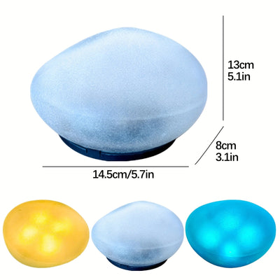 Luces de piedras de 4 LED alimentadas por energía solar, iluminación decorativa para jardines, césped, caminos, piscinas y decoraciones navideñas. (Luz blanca/Luz cálida)