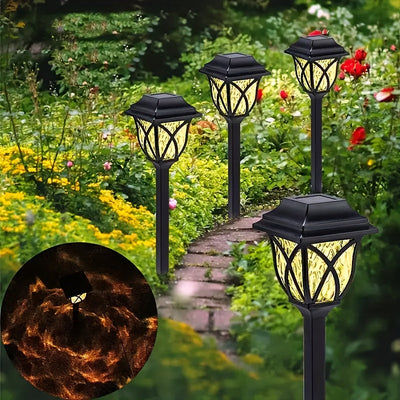 6 Luces Solares para Jardín, Iluminación Exterior con Brillo Blanco y Diseño para Patio, Césped y Decoración de Villa, Luces Solares para Exteriores