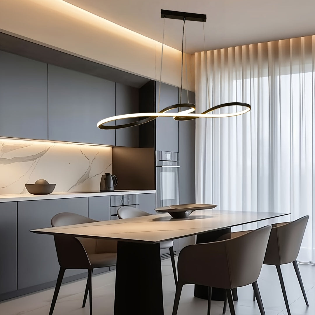 El candelabro colgante, con diseño moderno y sencillo y tecnología LED tricolor, fácil de instalar, ideal para comedores, salones y dormitorios