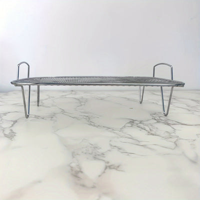 1pc Estantería de acero inoxidable para freidora de aire, soporte de deshidratador cuadrado para freidora de aire, horno y olla a presión, accesorio para hornear