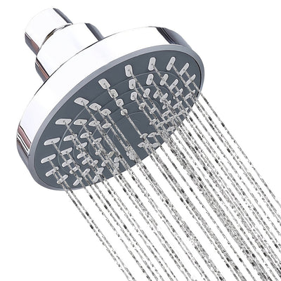 Cabezal de ducha ajustable de lluvia montado en la pared - Grifo de baño portátil giratorio de 360° con varios modos de aspersión, resina ABS duradera y acabado cromado para encierros de ducha modernos, boquilla de alta calidad, instalación sin taladro,