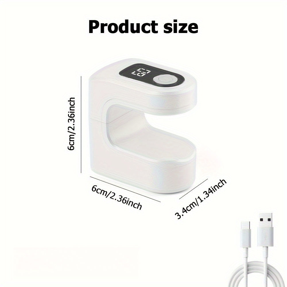 1pc Lámpara Portátil para Uñas con Temporizador Digital - USB, Pantalla LCD, Secado Rápido de Gel/LED, Compacta y Ligera para Hogar o Salón, Secador de Esmalte con Batería de Litio - Diseño Elegante, Alta Calidad, Ideal para Manicura/Pedicura, Herramient