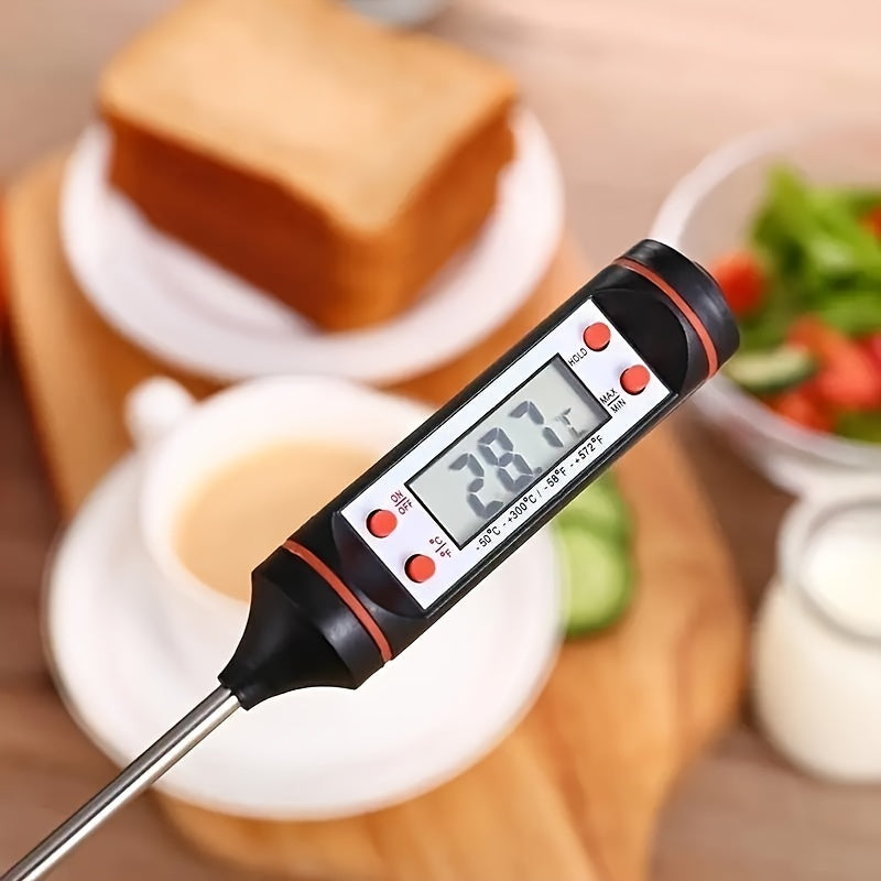 Termómetro Digital de Lectura Instantánea para Carne de 1 Pieza con Sonda - Perfecto para BBQ, Leche y Cocción de Dulces - Gadget de Cocina Esencial