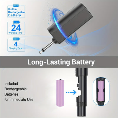 Micrófono inalámbrico Heikuding E58, con enchufe de 3,5 mm, control de volumen, indicador de batería, batería recargable de litio, uso dual USB, para grabación y actuaciones en vivo.