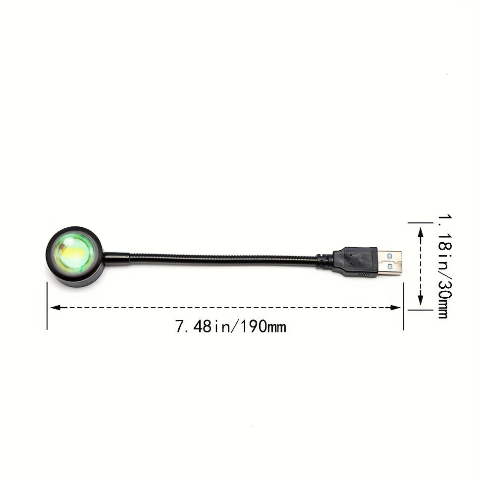 1 pza. Proyector de luz de atardecer, luz LED de atardecer colores pastel, luz de arco iris de noche, luz portátil USB, proyector de luz de atardecer romántica a 360 grados para fotografías/fiestas/decoración del hogar/accesorio de dormitorio o sala de e