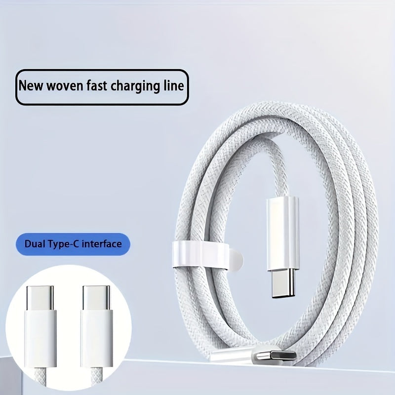 Conjunto de 3 Cables de Carga Rápida USB C a C, Cable Trenzado de Nylon de 60W para Cargador Rápido USB Tipo-C para iPhone16 15/Samsung y Diversos Productos Digitales con Interfaz Tipo-C o Electrodomésticos