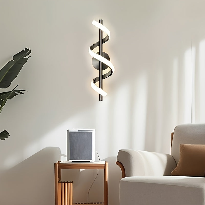 Luz de pared LED moderna HE Lighting, brillo ajustable, adecuada para dormitorio, baño, sala de estar - 3 temperaturas de color, diseño elegante en negro y blanco, elección ideal para decorar el área de tocador, luz de pared para dormitorio | Luz de pare